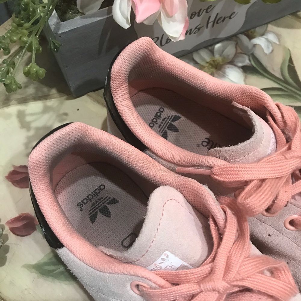 Adidas Stan Smith Blush Pink Suede Sneakers Youth US Sz 5.5 UK Sz 5 - Picture 12 of 16